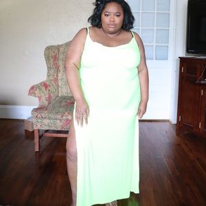 Neon Sexy Silhouette Maxi Dress